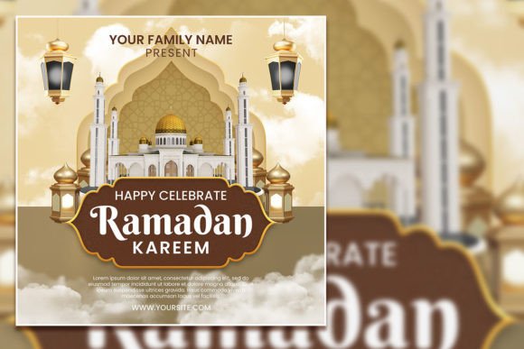 Modern Ramadan Kareem Square Flyer: Create Stunning Designs