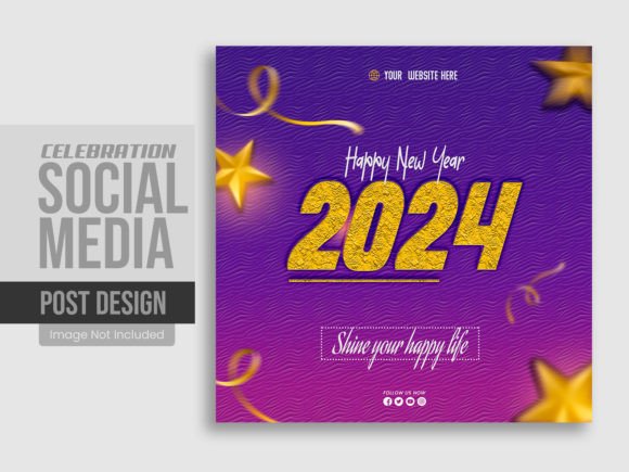 New Year Social Media Post or Square Banner Template